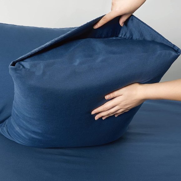 4 PCS Sheets Set  - Soft Bed Sheets , Cooling Microfiber NAVY - Picture 4 of 5